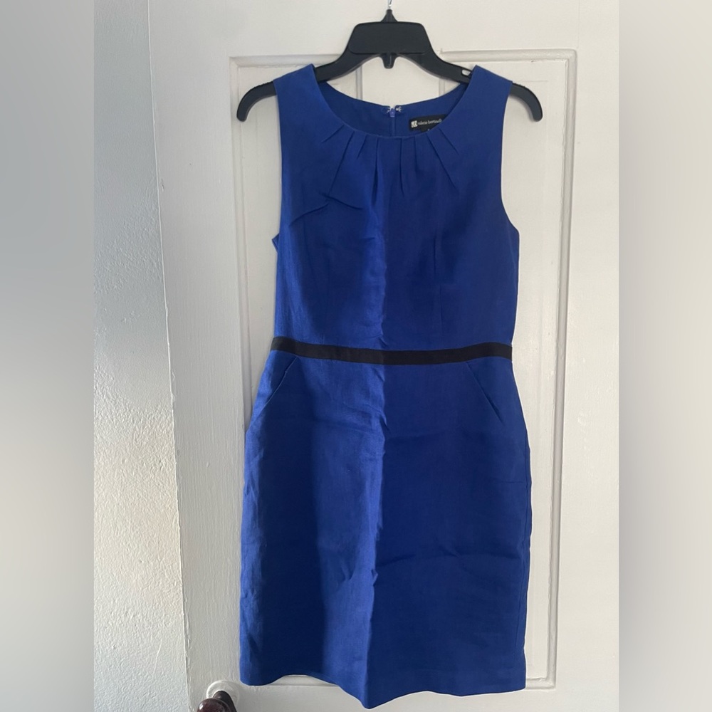 Valerie Bertinelli Cobalt Blue Mini Dress with Black Accent